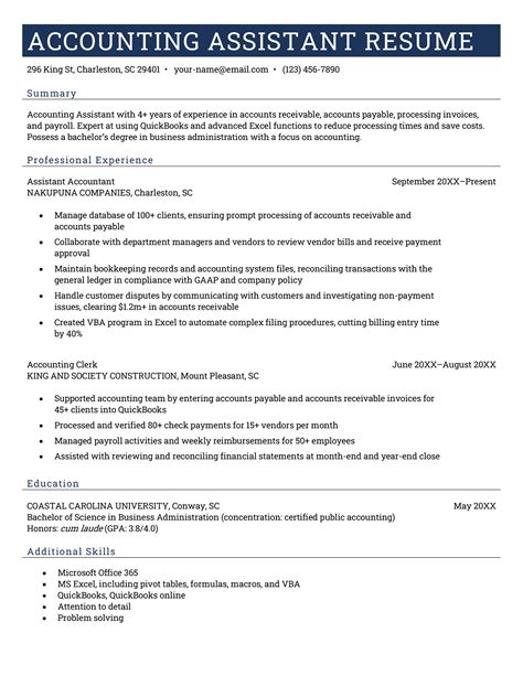 senior accounts assistant resume examples|13 Accounting Assistant Resume Examples for 2024